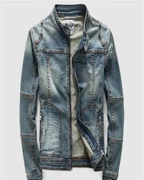 Men039s Jackets 2021 High Quality SpringAutumn Jeans Jacket Coat Men Slim Fit Denim Outerwear Vintage Stand Collar Jean Size M9120791