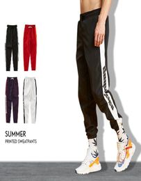 2018 Autumn Mens Sports Pants Letter Printed Hip Hop Jogger Pants Casual Drawstring Pencil Pants 4 Colors Sportwear8449571