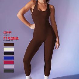 Trousers New Women S One Piece Sleeveless Fitness Suit Running Sportswear Stretch Tight Yoga leeveless uit portswear tretch