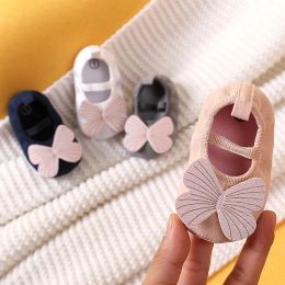 Cute Butterfly Fashion Newborn Baby Shoes Non-slip Cloth Bottom Shoes Girl Elegant Breathable Leisure Baby First Walking Shoes
