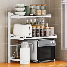 Kitchen Storage Scalable Rack Microwave Stove Organiser Adjustable Household Shelf Top Table Seasoning St
