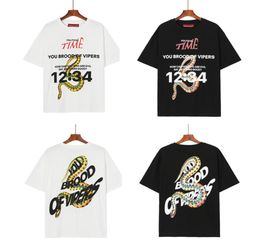 2022 Ins Tide Brand RRR123 Men039s TShirts portrait painting Pigeon Number printed High Street Tee Hip Hop Round Neck Loose S2217434