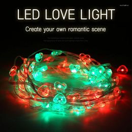 Strings Heart Shape Color Change Pulsing Christmas String Lights IP65 Waterproof Plastic Bulb Addressable RGB Ambiance For Valent