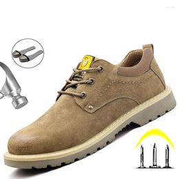 Boots Safety Work Shoes Men Anti-Smashing Lightweight Shoe Male Breathable Steel Toe Non-slip Wearable Boot Footwear