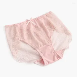 Women's Panties Sexy Lace Mid Waist Breifs Smooth Seamless Underpants Sofe Breathalbe Female Lingerie Ladies Underwear