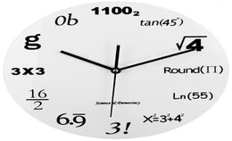 Acrylic Math Wall Clock Fashion NotTicking Mute Wall Clock Modern Design Equation for Home Office School Watch13341366