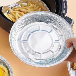 Storage Bags 50pcs Air Fryers Aluminum Foil Cooking And Baking Oil Paper Circular Pie Plate Microwave Oven Mat Barbecue Food Tray