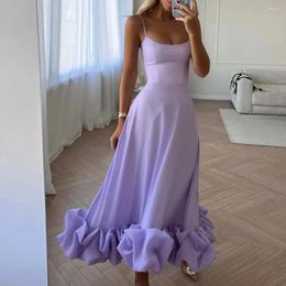 Casual Dresses Three-dimensional Flower Dress For Women A-line Evening Summer Elegant Backless Camisole Sexy Solid Sleeveless Party