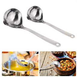 Spoons 2 Pcs Stainless Steel Grease Spoon Ladle Kitchen Soup Colander Gadget