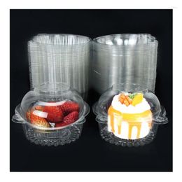 Take Out Containers 10Pcs Dessert Packaging Box Clear Cupcake Donut Muffin Container Holder Disposable Safe Food Boxes Wedding Birthday