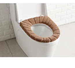 Toilet Seat Covers Bathroom Soft Thicker Warmer Stretchable Washable Cloth Cover Closestool Pads