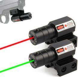 Tactical Red Green Dot Laser Sight Scope 11mm 20mm Adjustable Picatinny Rail Mount Rifle Pistol Airsoft Laser with Batteries