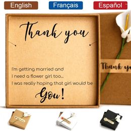 Party Favour Wedding Necklace Gift Box With Thank You Card For Flower Girl Jewellery Boxes Ideas Spanish French