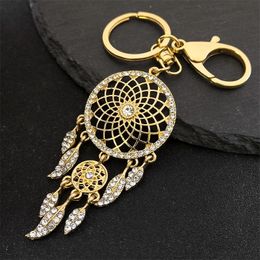 Bohemian Dream Cather Feather Tassel Key Chain Alloy Dreamcather Keyring for Women Men Accessories Jewellery K9448S04 240523