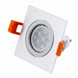 Adjustable Frame For GU10 MR16 Brush Silver Square Recessed LED Down Light Led Spotlights Cutout 65MM LED Down Light Fittings