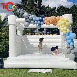 4.5mLx4.5mWx3mH (15x15x10ft) outdoor activities and games Inflatable Wedding Bouncer White Bounce House Jumping Bouncy Castle