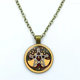 Pendant Necklaces Five-pointed Star Pattern Glass Dome Cabochon Fashion Crystal Jewellery