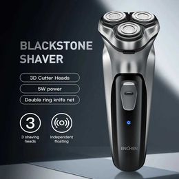 Electric Shavers ENCHEN Blackstone Electrical Rotary Shaver for Men 3D Floating Blade Washable Type-C USB Rechargeable Shaving Beard Machine Q240525