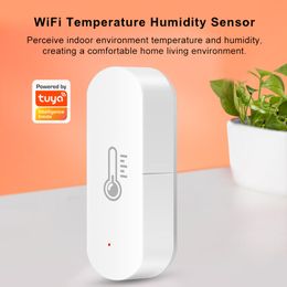 Tuya Wifi Temperature Sensor Smar Temperature And Humidity Sensor Battery Power Smart Home Work With Alexa Google Home Assistant