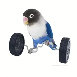 Other Bird Supplies Big Parrot Toys Bicycle Balance Toy Mini Double Row Roller Skates Pet Small Training Rotary Wheels