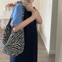 Shoulder Bags Korea Ulzzang Zebra Women Bag Casual Canvas Ins Punk Chic Harajuku Shopper Large Capacity Vintage