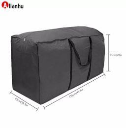 Multifunction Garden Furniture Storage Bag Cushions Upholstered Seat Protective Cover Large Capacity Storage Bags Big Black Bag w1670369