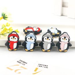 Kovict 5-10Pcs New Flower Penguin Deer Silicone Beads Silicone Focal Bead For Jewelry Making DIY Bracelets Necklace Accessories