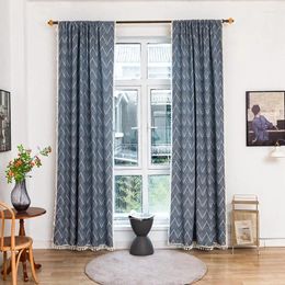 Curtain Bohemian Geometric Tassel Window Curtains For Living Room Luxury Decor Semi-shading Cotton Blend Farmhouse Boho Style Drapes Rod