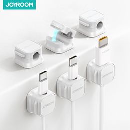 Joyroom 6 Pack Magnetic Cable Clip Cable Holder Adhesive Wire Keeper Cord Cable Organizer for Home Office Under Desk Management