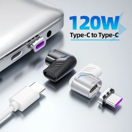 120W Usb C To Type C Magnetic Adapter Fast Charging Usb Type C Magnet Converter Magnetic Cable Right Angle Usbc Connector