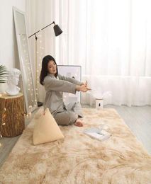 Epacket Nordic tiedye carpet whole plush living room bedroom net red bedside carpet floor mat cushion home7929894