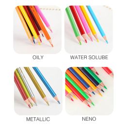 12 Colors Colored Pencil Set Vibrant Oily Water Soluble Coloring Pencils Premium Artist Art Supplies for Sketching Coloring
