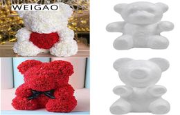 WEIGAO Foam Rose Bear Mould Artificial Rose Flower Bear For DIY Valentines Gift Decoration 1620cm Dolls Wedding Party Decoration6755134