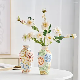 Vases Modern Creative Simple Dopamine Vase Flower Arrangement Entryway Living Room Bedroom Fun Home Decoration