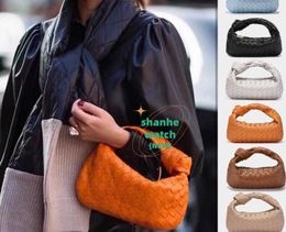Btteca Vanata Bags Authentic Cowhide Jodie Bag Knitted Knotted Designer Fashion Handbag Female Mini Cloud Underarm Dumpling Jodies Outlet GF YIMNS