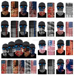 America Flag Printing Headband Bandanas Protective Mask Neckerchief Magic Cycling Bandana Headwear Headscarf Party Masks Supplies 8834227