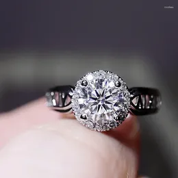 Cluster Rings DIWENFU Real S925 Sterling Silver Ring For Women Diamond Gemstone Bizuteria 925 Jewelry Bague Diamant