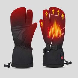 Sports Gloves Heating Ski Gloves Charging Batteries Winter Gloves Mens Womens Outdoor Skateboarding Sports 2023 Overwintering Mittens Q240525