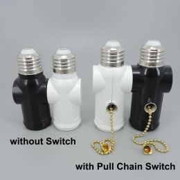 White Black US power plug to E27 E26 to US Bulb Adapter Lamp Holder Base Socket Light Pull Chain Switch America Conversion