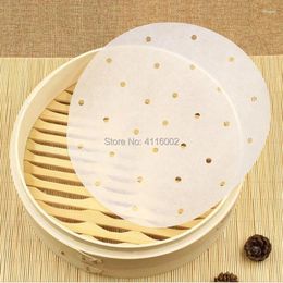 Double Boilers 6inch 8inch 10inch Bamboo Steamer Dim Sum Paper Non Stick Under Steam Mat Cooking Papers For Food