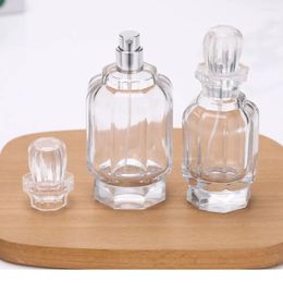 Storage Bottles Clear Transparent Perfume Bottle Press Type Sub-bottling Glass Refillable Atomizer Fragrance Liquid Sprayer