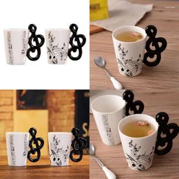 Mugs Creative Novelty Note Handle Ceramic Cup Free Spectrum Coffee Milk Tea Personality Mug Unique Musical Instrument Gift