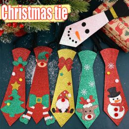 2024 New Year Christmas Ties Santa Claus Snowman Elk Tie Xmas Tree Felt Tie Merry Christmas Gifts For Kids Costume Accessories