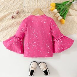 Clothing Sets Valentines Day Shirt Toddler Girl Ruffle Long Sleeve Tie Dye Sweatshirt Kids Bell Crewneck Pullover Top