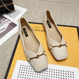 Casual Shoes Women Flat Solid Colour For Ladies Slip On Boat Loafers Leather Moccasin Zapatos De Mujer Large Size 45