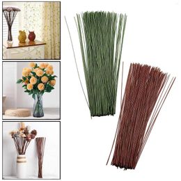 Decorative Flowers 100x Floral Stem Wire 16 Inches Artificial Flower For Bouquet Making