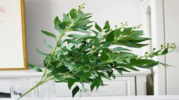 Artificial Leaves Bouquet Fake Willow Jungle Wedding Backdrop Decoration Christmas Faux Foliage Vine Party Home Decor Plant8696331