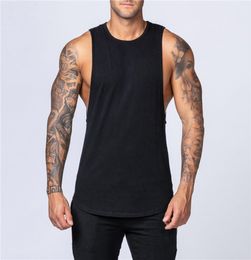 New Solid Color Sports Running Vest Men Fitness Tank Top Gym Sleeveless T Shirt Workout Singlets Muscle Tank Top Bodybuilding Clot4702397