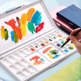 Watercolour Paint Moisturising Box Palette Portable Tray 18/26/33 Grid Oil Painting Acrylic Paint Box Art Students Dedicated