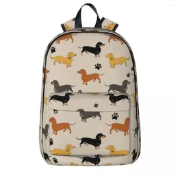 Backpack Weenie Weenies (Dachshund Sausage Dog) Backpacks Student Book Bag Shoulder Laptop Rucksack Children School